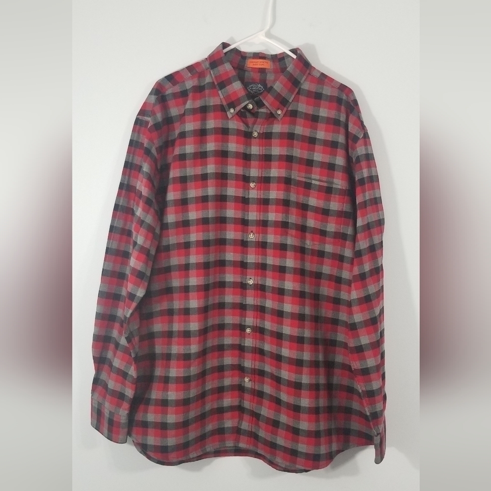 St. John's Bay Performance, Collared, Plaid Flann… - image 1